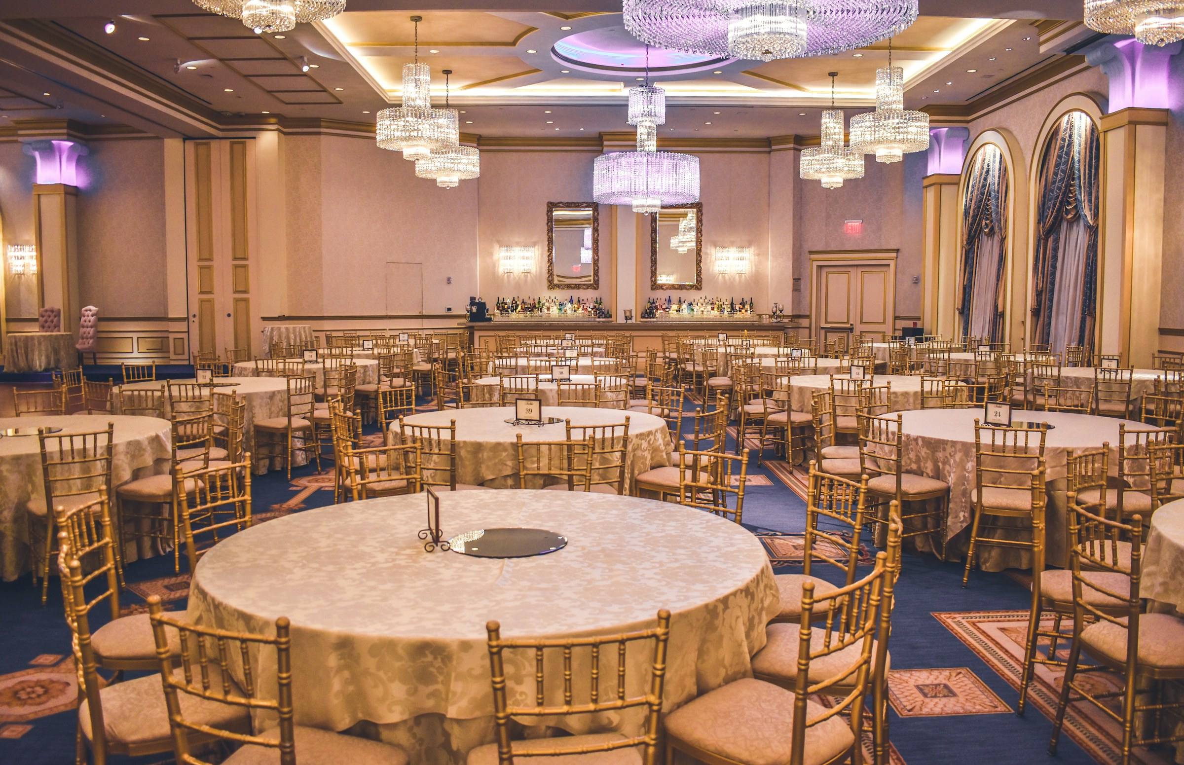 Grand event hall dressed for a formal function